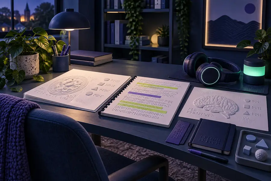 Written study material before a spoken-reading step