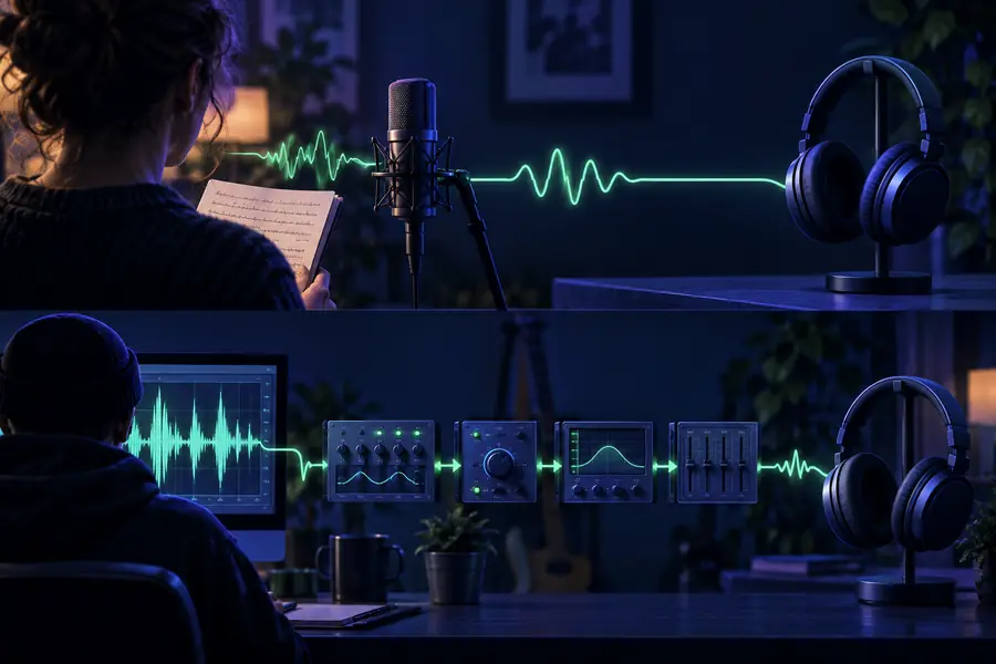 Illustration accompanying the AI voice comparison